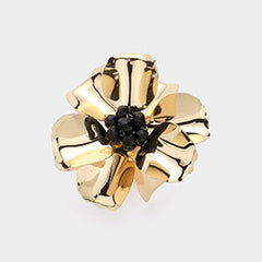 METAL FLOWER ADJUSTABLE RING