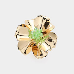 METAL FLOWER ADJUSTABLE RING