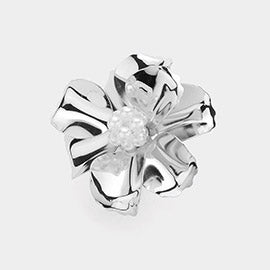 METAL FLOWER ADJUSTABLE RING