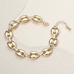 BRASS METAL MARINER LINK CHAIN BRACELET