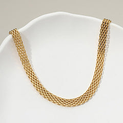 STAINLESS STEEL WOVEN CHAIN NECKLACE