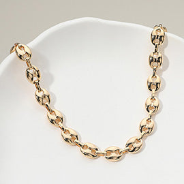 BRASS MARINER LINK CHAIN NECKLACE