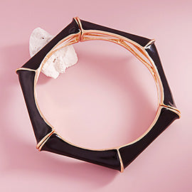 ENAMEL HEXAGONAL STRETCH BANGLE BRACELET