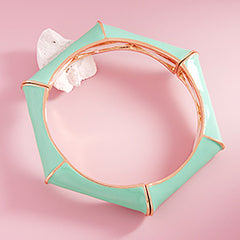 ENAMEL HEXAGONAL STRETCH BANGLE BRACELET