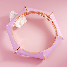 ENAMEL HEXAGONAL STRETCH BANGLE BRACELET