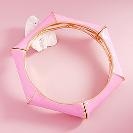 ENAMEL HEXAGONAL STRETCH BANGLE BRACELET