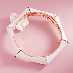 ENAMEL HEXAGONAL STRETCH BANGLE BRACELET